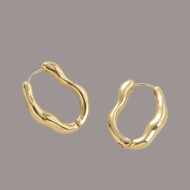 Wavy Hoops - Gold