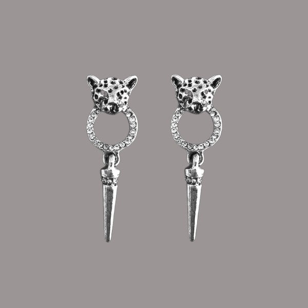 Leopard Head Earrings - Gold