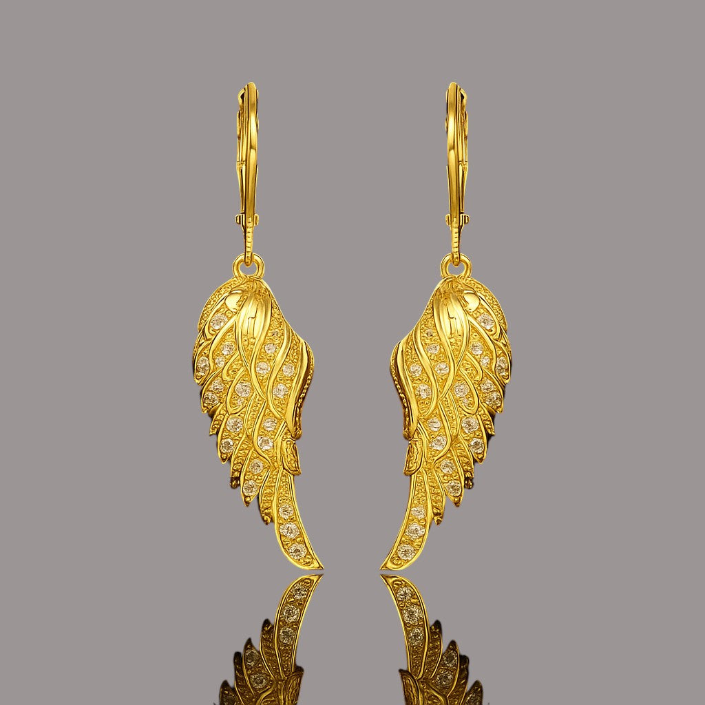 Angel Wings Earrings - Gold