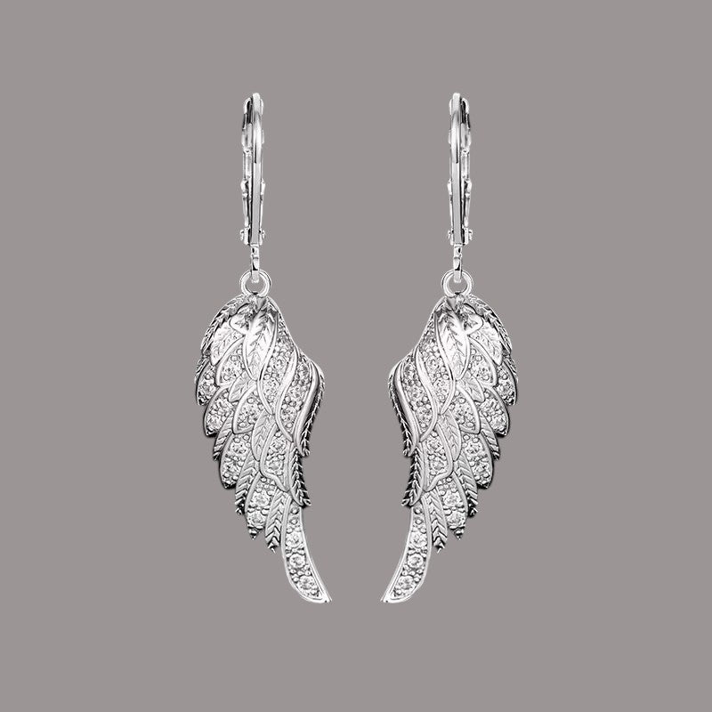 Angel Wings Earrings - Silver